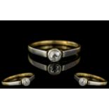 18ct Gold Attractive Single Stone Diamond Set Ring.
