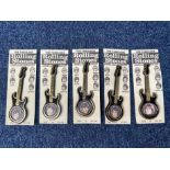 The Rolling Stones - A Full Set of 5 Jewellery Guitar Brooches. Issued 1960's.