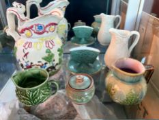 Small Collection of Pottery Items, comprising a hand painted jug 6.