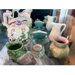 Small Collection of Pottery Items, comprising a hand painted jug 6.