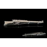 Military Interest - Silver Replica WW1 Rifle, realistically modelled, engraved to back M.A.M.