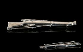 Military Interest - Silver Replica WW1 Rifle, realistically modelled, engraved to back M.A.M.