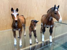 ( 2 ) Beswick Horses + 1 Other Foal (res