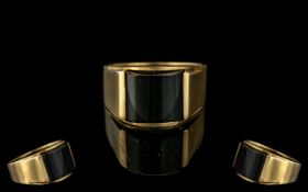 Gents 9ct Gold Black Onyx Set Dress Ring