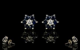 18ct White Gold Earrings Set with Diamon