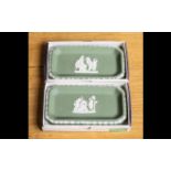 Wedgwood Two Green Jasper Oblong Dishes,