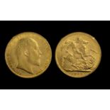 Edward VII 22ct Gold Full Sovereign - Da