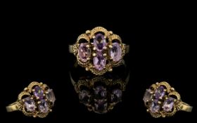 Ladies 9ct Gold Attractive Pale Amethyst