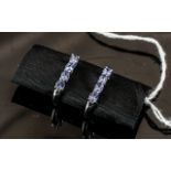 Tanzanite Hinged J-Hoop Earrings, each h