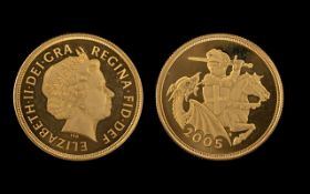 Queen Elizabeth II 22ct Gold Double Sove