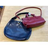 Longchamp Navy Leather Designer Handbag, with shoulder strap and toggle fastener, with Longchamp