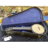 Alvin Keech Signed Banjulele Banjo, 4 string, circa 1920's, signed to back. No. 11372, with original