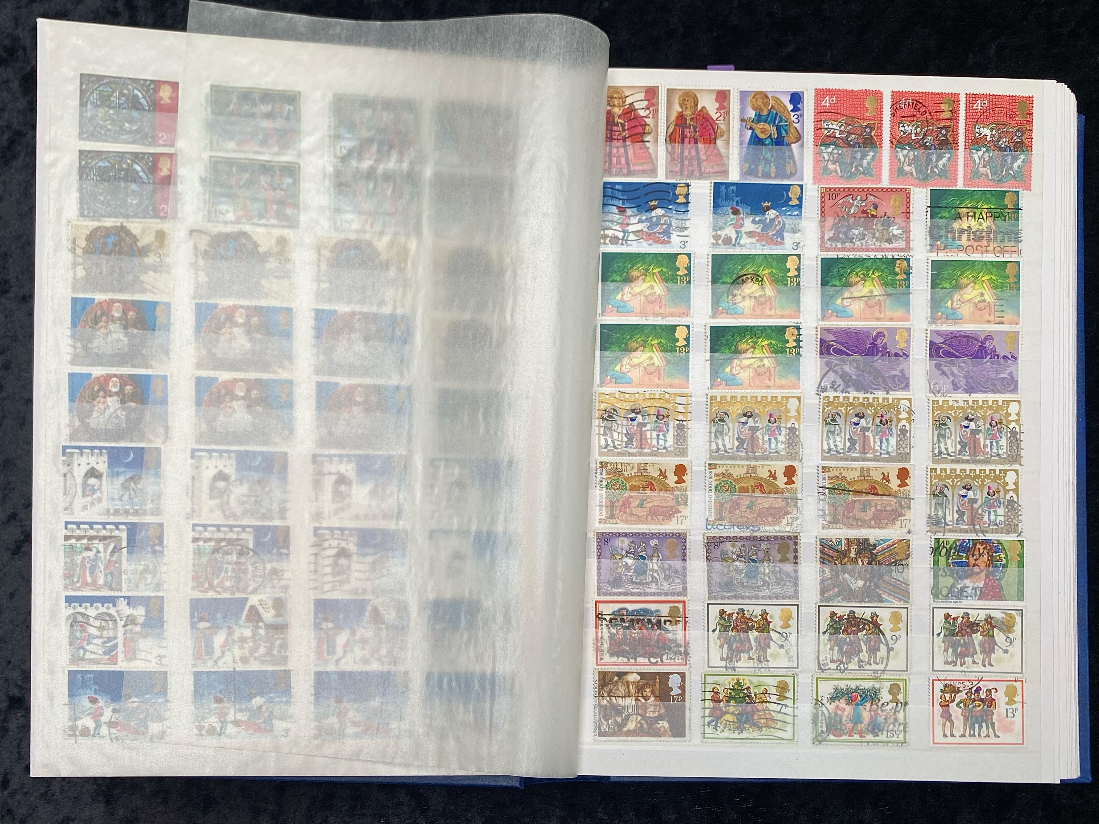 Stamp interest: Blue A4 stamp stockbook in good condition - (These are over £20 alone), crammed with - Image 5 of 6