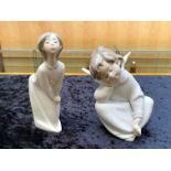 Collection of Lladro Angels, comprising No. 5728 'Angel Dreaming', No. 4340 'Angel with Flute', '