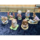 Collection of Seven Beatrix Potter Figures, comprising 'Jemima Puddleduck' Reg. No. E6/127 512044