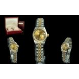 Rolex - Oyster Perpetual Date-Just Ladies 18ct Gold and Steel Chronometer Wrist Watch. Features