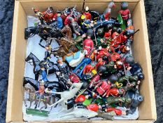 Collection of Britain's Hand Painted Lead Soldiers, together with some plastic figures, comprising