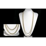 Antique Period Impressive and Superb Quality 9ct Gold Belcher Chain of long length, hallmarked for