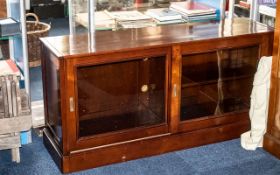 Grange Fruit Wood Glass Fronted Polished wood TV/Storage Cabinet, shelving to one side. Two glass