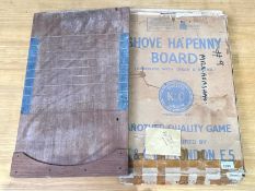 Vintage Shove Ha'penny Board Game, made by K & C Ltd, London E5. In original box, with genuine