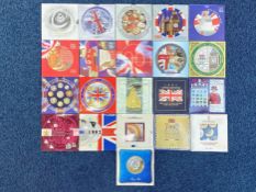 Collection of Coins, Royal Mint Year Coins, Collection of 21 Annual Year Coin Sets, ranging from