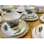 Lubern bone china 28 piece tea set with a Lily of the Valley design. Pieces included in this
