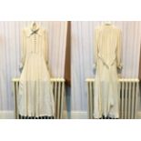 1970's Ossie Clark for Radley Long Crepe Dress, long sleeves, covered button front. Worn as a