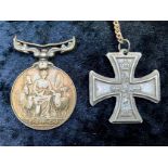 German Cross on Chain, engraved 1813 on one side, and 1914 on the other, with a crown and 'W'.