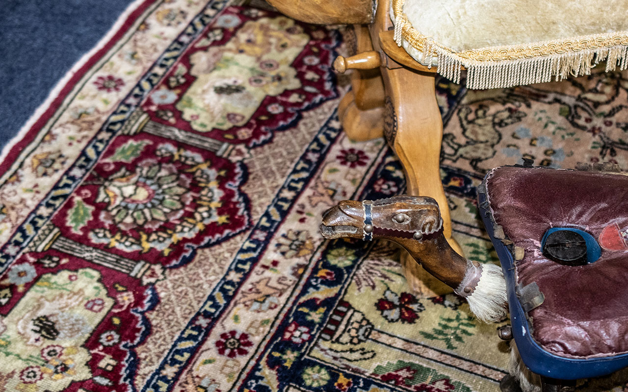 A Collection Of Three Camel Stools All Three Of Various Designs Of A Wooden Construction With Padded - Image 2 of 5