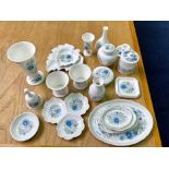 Quantity of Wedgwood 'Clementine' Bone China, including lidded pots, vases, pin dishes, leaf