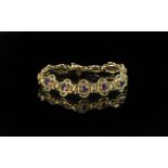 Antique Period Superior Quality 15ct Gold Amethyst Bracelet, marked 15ct, of excellent design and