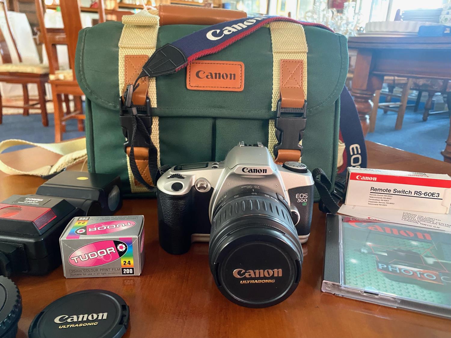 Camera Interest - Canon Ultrasonic EOS 500, in green carrying bag, with Cobra 440AF autofocus, - Image 2 of 5
