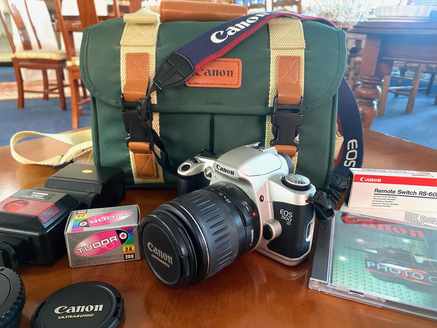 Camera Interest - Canon Ultrasonic EOS 500, in green carrying bag, with Cobra 440AF autofocus, - Image 5 of 5