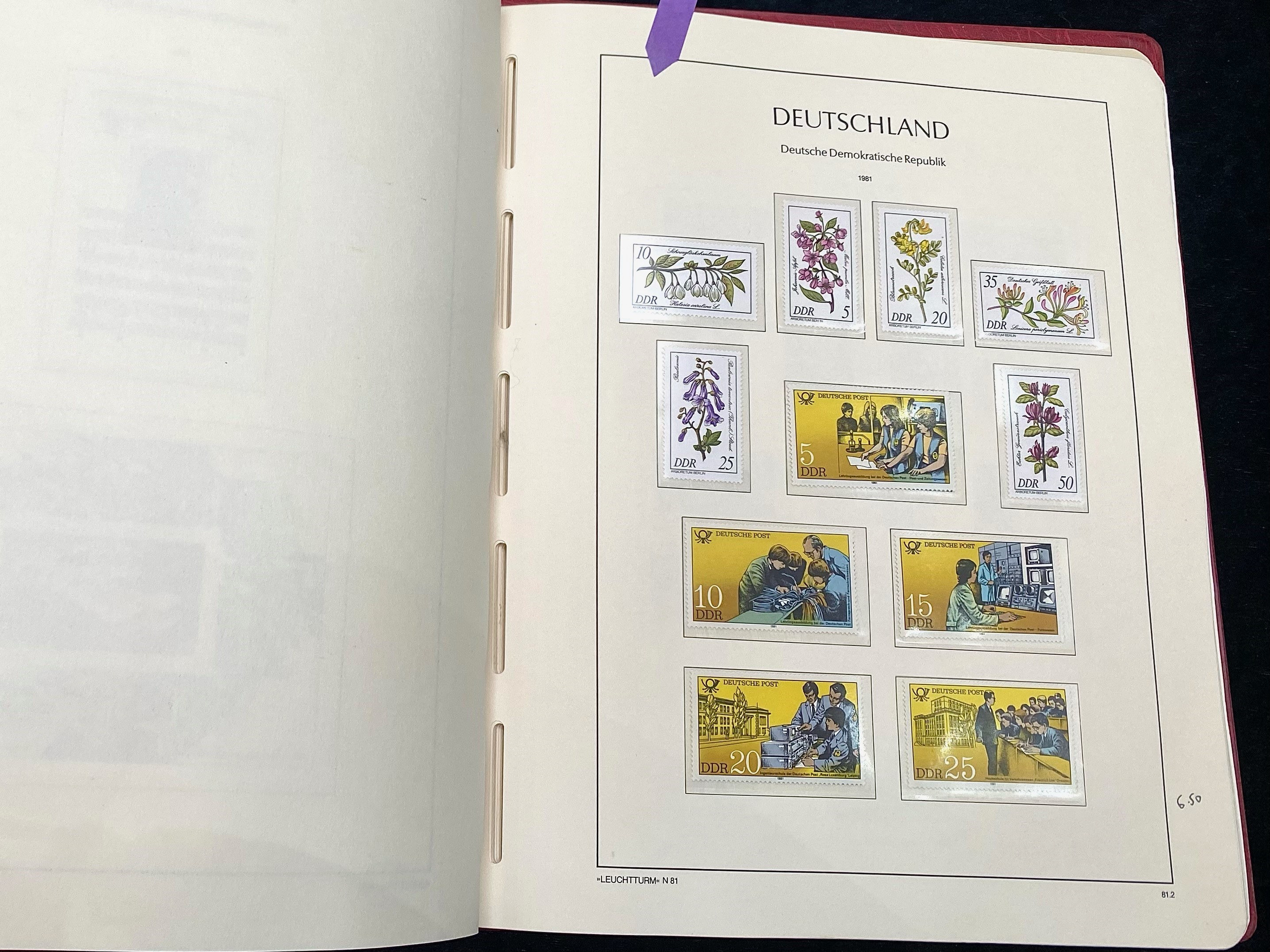 Stamp interest: Lighthouse Germany DDR illustrated stamp album for 1980 to 1984 - Well presented - Image 4 of 6