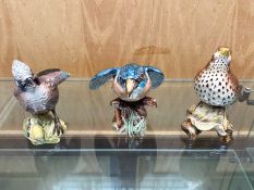 ( 3 ) Beswick Birds. All Stamped for Beswick. Approx Heights 6 Inches High. Includes Jay, King