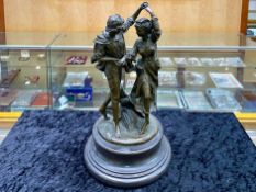 Bronze Figural Group 'The Harvest Dance', raised on a stepped plinth. Depicts a man and lady
