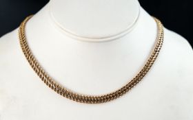 A Fine 9ct Gold Mesh Chain, intricate design and warm colour. Marked 9.375. Weight 11.2 grams.