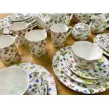 Queen's Country Meadow' Dinner/Tea Service, comprising 9 x 11'' Dinner Plates, a 13.5'' Platter, 8 x