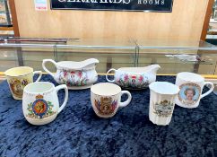 Collection of Commemorative Ware, comprising two 1952 - 2002 Queen Elizabeth Anniversary gravy