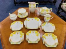 Royal Grafton Hand Painted Bone China Tea Set (15 pieces) comprising, 3 saucers, dinner plates, 6