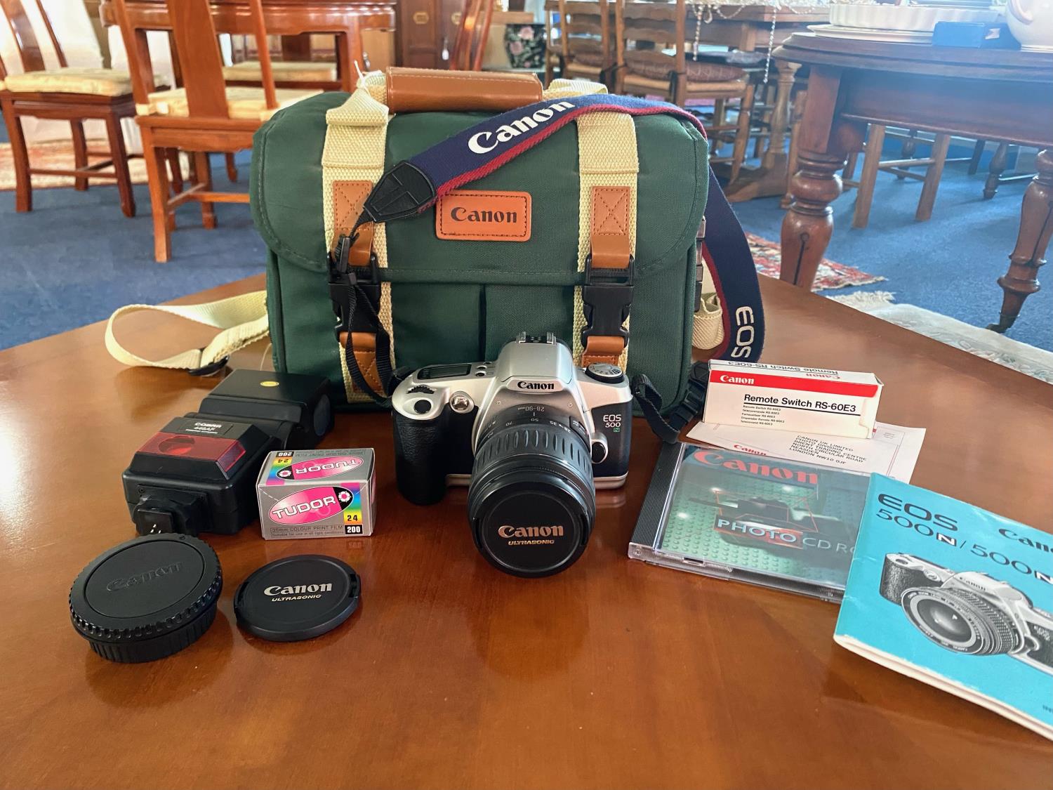 Camera Interest - Canon Ultrasonic EOS 500, in green carrying bag, with Cobra 440AF autofocus, - Image 4 of 5