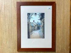 Edna De Maurice Painting, lovely village street scene, probably Cotswolds; 22.5 inches (56cms) x