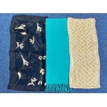 Designer Scarves, comprising two Georgio Armani Le Collezione, comprising a fawn velvet scarf with