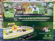 Horse Race Challenge Boxed Game, complete with two remote controls and two horses. In original