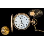The ' Angus ' Key-less Swiss Made Gold Filled Full Hunter Pocket Watch ( 15 Jewels ) Guaranteed to