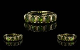 Ladies - Attractive 9ct Gold 5 Stone Peridot Set Dress Ring. Fully Hallmarked to Shank. The