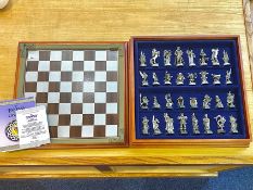 Danbury Mint Fantasy of The Crystal Chess Set with booklet with certificate of authenticity no. 200.