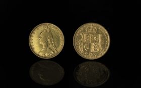 Queen Victoria 22ct Gold - Jubilee Head Half Sovereign Date 1892. Jubilee Head Average, Shield