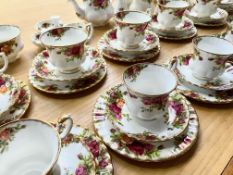Royal Albert 'Old Country Roses' Tea/Coffee Set, comprising Tea Pot, Coffee Pot, Milk Jug, Sugar