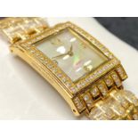 Aston Gerard Diamond Set Gold Plated Watch, set with 99 diamonds approx weight 2.12 cts. Brand new